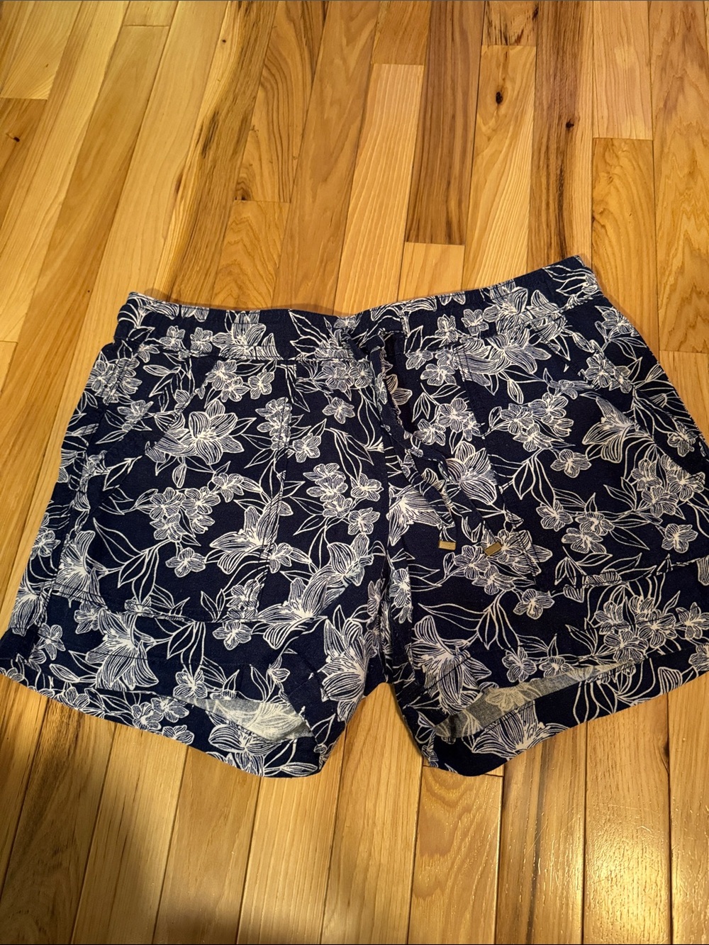St. John's Bay Navy Floral Pull-On Shorts